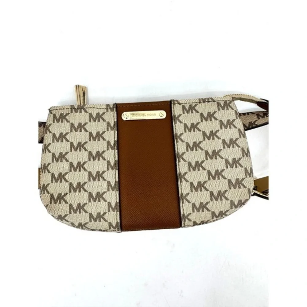 Michael Kors Signature Logo Belt Bag Brown Beige Waist Pack‎ Fanny Pack